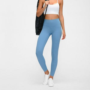 
                
                    Load image into Gallery viewer, FashionForward21 - Seamless Max Support Leggings - Light Cyan
                
            