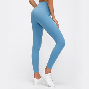 
                
                    Load image into Gallery viewer, FashionForward21 - Seamless Max Support Leggings - Light Cyan
                
            
